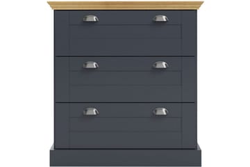 Kommode Motala 75x35x80 cm, Antrasitt/Eik - 75x35x80 cm, Antrasitt/Eik - Oppbevaring - Oppbevaringsmøbler - Kommode - Entrekommode