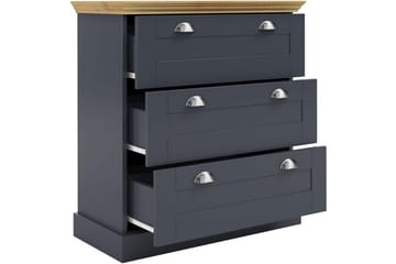 Kommode Motala 75x35x80 cm, Antrasitt/Eik - 75x35x80 cm, Antrasitt/Eik - Oppbevaring - Oppbevaringsmøbler - Kommode - Entrekommode