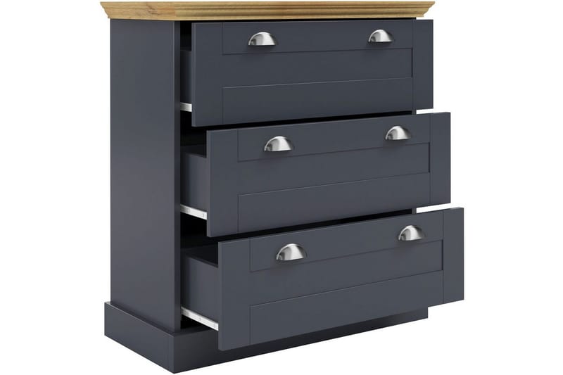 Kommode Motala 75x35x80 cm, Antrasitt/Eik - 75x35x80 cm, Antrasitt/Eik - Oppbevaring - Oppbevaringsmøbler - Kommode - Entrekommode