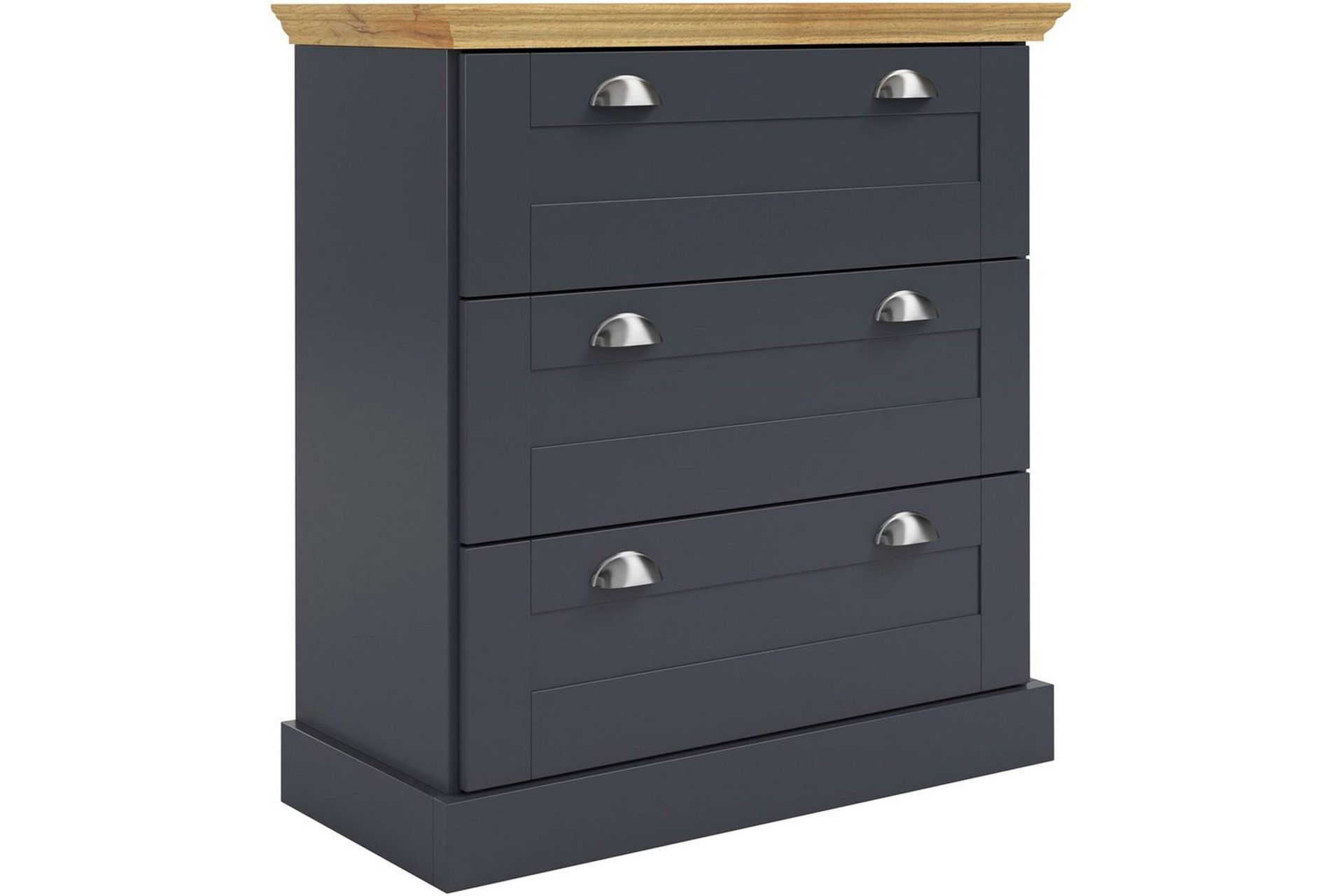 Kommode Motala 75x35x80 cm, Antrasitt/Eik - 75x35x80 cm, Antrasitt/Eik