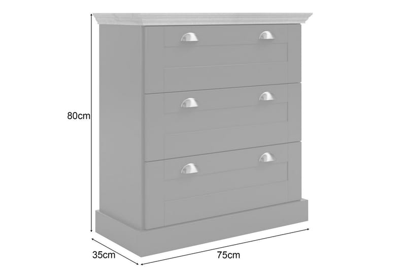 Kommode Motala 75x35x80 cm, Antrasitt/Eik - 75x35x80 cm, Antrasitt/Eik - Oppbevaring - Oppbevaringsmøbler - Kommode