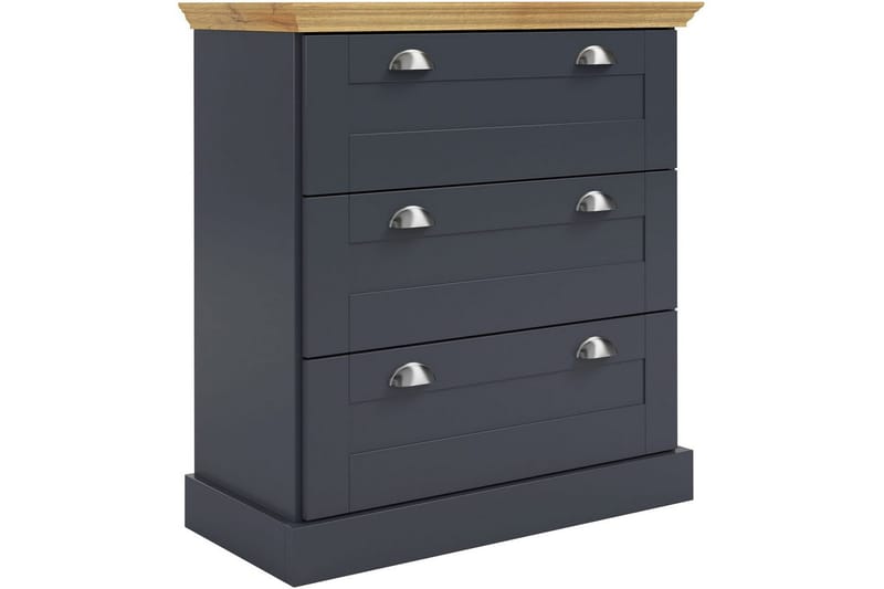 Kommode Motala 75x35x80 cm, Antrasitt/Eik - 75x35x80 cm, Antrasitt/Eik - Oppbevaring - Oppbevaringsmøbler - Kommode
