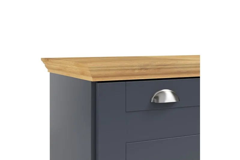 Kommode Motala 75x35x80 cm, Antrasitt/Eik - 75x35x80 cm, Antrasitt/Eik - Oppbevaring - Oppbevaringsmøbler - Kommode - Entrekommode