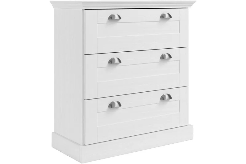 Kommode Motala 75x35x80 cm, Hvit, 75x35x80 cm, Hvit