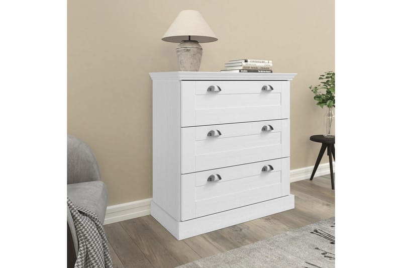 Kommode Motala 75x35x80 cm, Hvit - 75x35x80 cm, Hvit - Oppbevaring - Oppbevaringsmøbler - Kommode