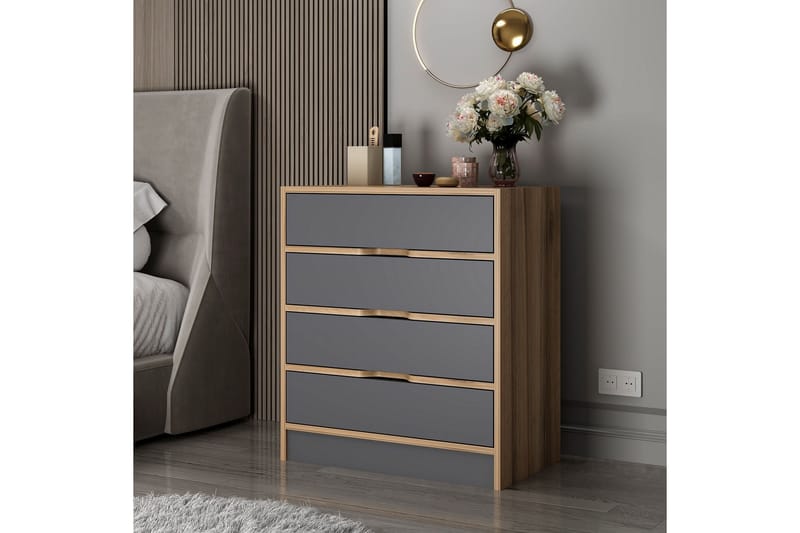 Munna Kommode 70 cm - Valnøtt/Antrasitt - Oppbevaring - Oppbevaringsmøbler - Kommode - Entrekommode