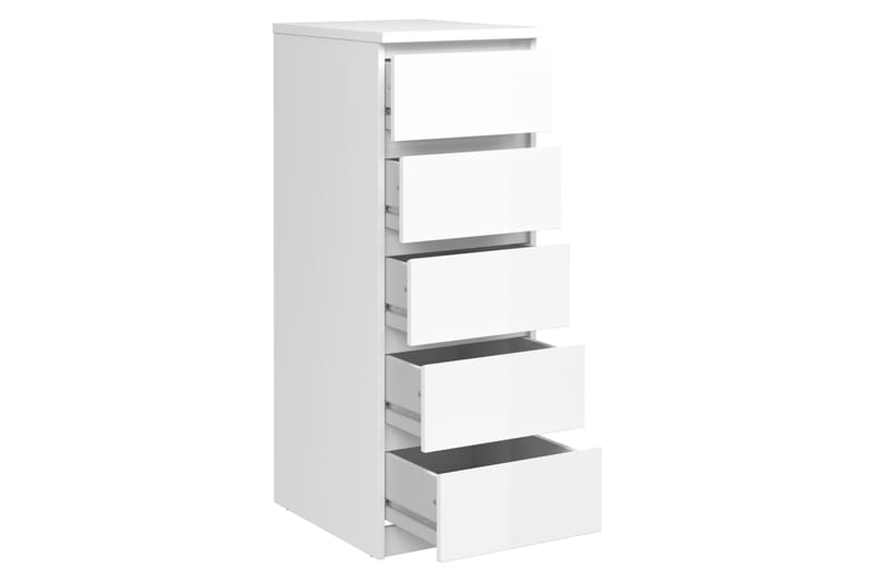 Naia Kommode 40 cm 5 Skuffer - Hvit/Høyglans - Oppbevaring - Oppbevaringsmøbler - Kommode - Entrekommode