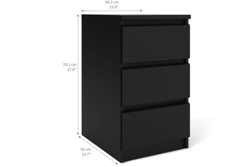 Naia Kommode 40 cm Liten 3 Skuffer - Svart - Oppbevaring - Oppbevaringsmøbler - Kommode