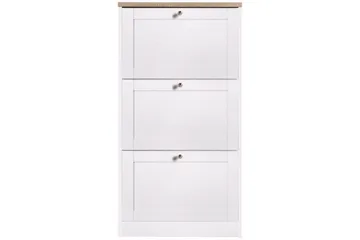 Naveen Skoskap 70x130 cm - Hvit / Brun - Oppbevaring - Skooppbevaring - Skoboks