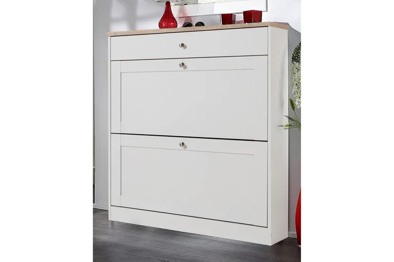 Naveen Skoskap 90 cm - Hvit / Brun - Oppbevaring - Oppbevaringsmøbler - Kommode