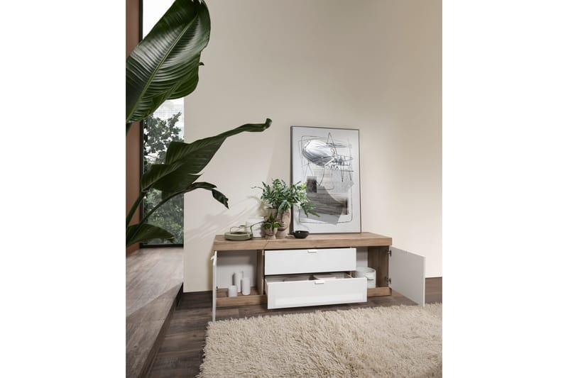 Nicery Kommode 180 cm - Hvit/Brun - Oppbevaring - Oppbevaringsmøbler - Kommode