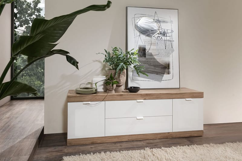 Nicery Kommode 180 cm - Hvit/Brun - Oppbevaring - Oppbevaringsmøbler - Kommode