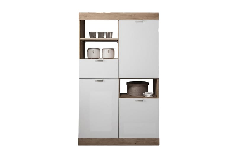 Nicery Kommode 90 cm - Hvit/Brun - Oppbevaring - Gangoppbevaring