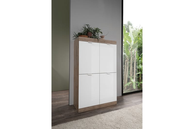 Nicery Kommode 90 cm - Hvit/Brun - Oppbevaring - Gangoppbevaring