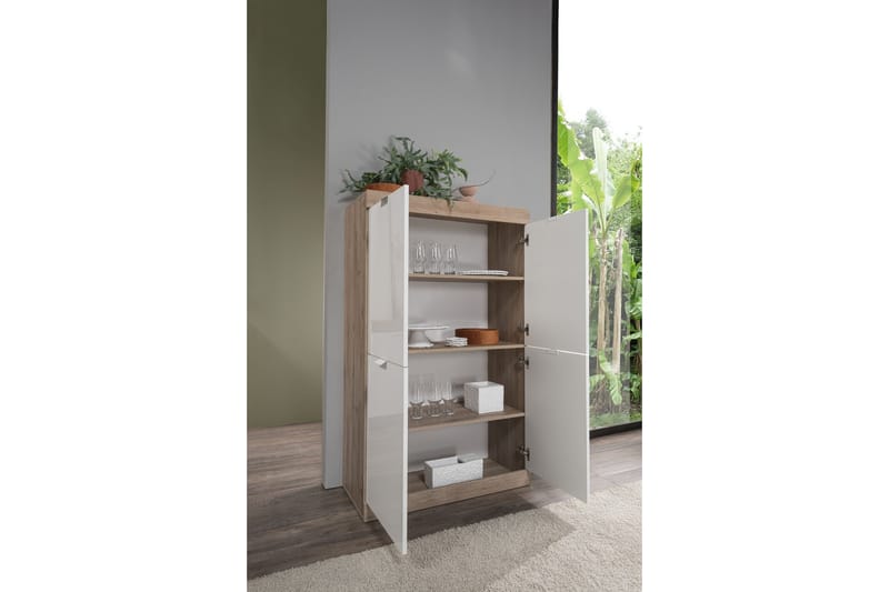 Nicery Kommode 90 cm - Hvit/Brun - Oppbevaring - Gangoppbevaring