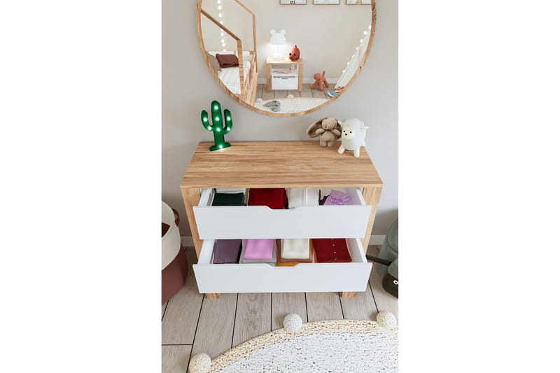 Nordhs Kommode 90 cm - Lys brun/Hvit - Oppbevaring - Oppbevaringsmøbler - Kommode - Entrekommode
