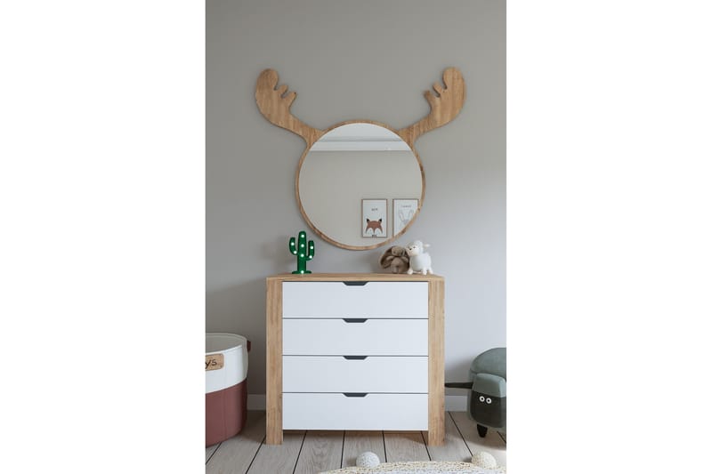 Nordhs Kommode 90 cm - Lys brun/Hvit - Oppbevaring - Oppbevaringsmøbler - Kommode - Entrekommode