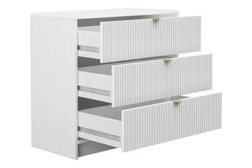 Novaj Høy kommode 80x40x75 cm i tre med oppbevaringsskuffer - Beige - Oppbevaring - Skap - Oppbevaringsskap