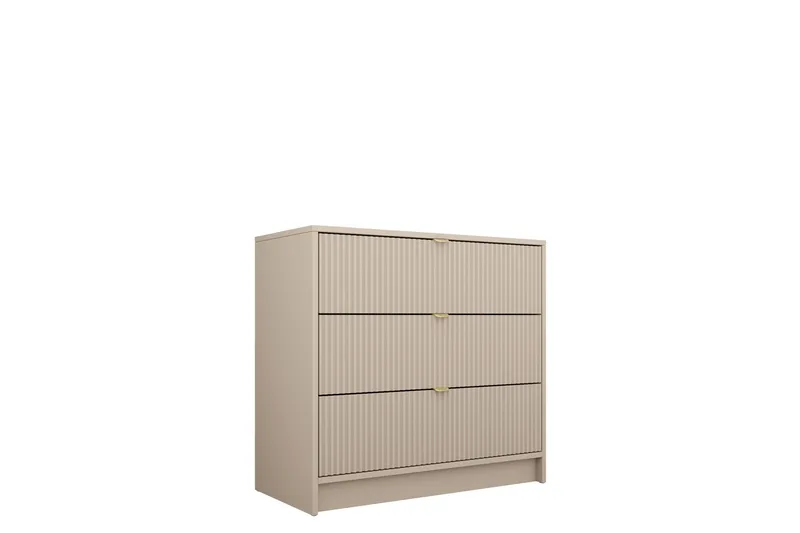 Novaj Høy kommode 80x40x75 cm i tre med oppbevaringsskuffer, Beige