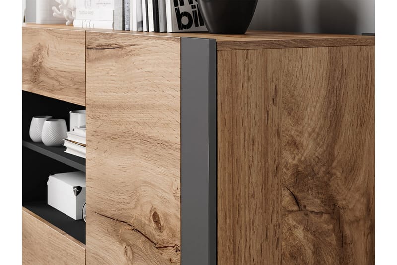 Oberting Kommode 164x44 cm - Grå / Tre / Natur - Oppbevaring - Oppbevaringsmøbler - Kommode