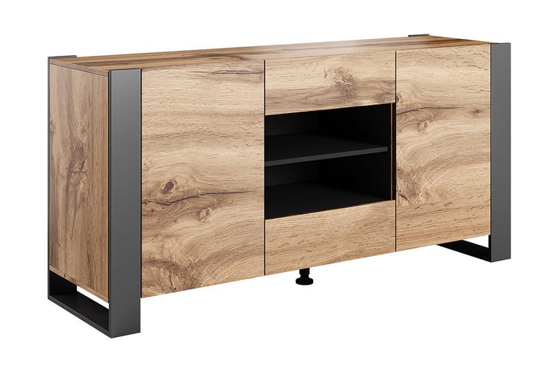 Oberting Kommode 164x44 cm - Grå / Tre / Natur - Oppbevaring - Oppbevaringsmøbler - Kommode