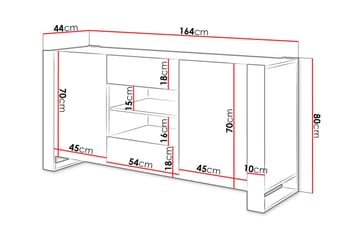 Oberting Kommode 164x44 cm - Grå / Tre / Natur - Oppbevaring - Oppbevaringsmøbler - Kommode