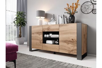 Oberting Kommode 164x44 cm - Grå / Tre / Natur - Oppbevaring - Oppbevaringsmøbler - Kommode
