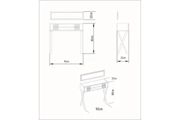 Ocotla Kommode 90x32 cm Skuff - Hvit - Møbler - Bord - Sminkebord & toalettbord