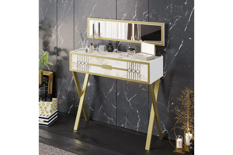 Ocotla Kommode 90x32 cm Skuff, Hvit