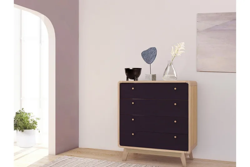 Olivet Kommode 80x39 cm - Natur/Svart - Oppbevaring - Oppbevaringsmøbler - Kommode - Entrekommode