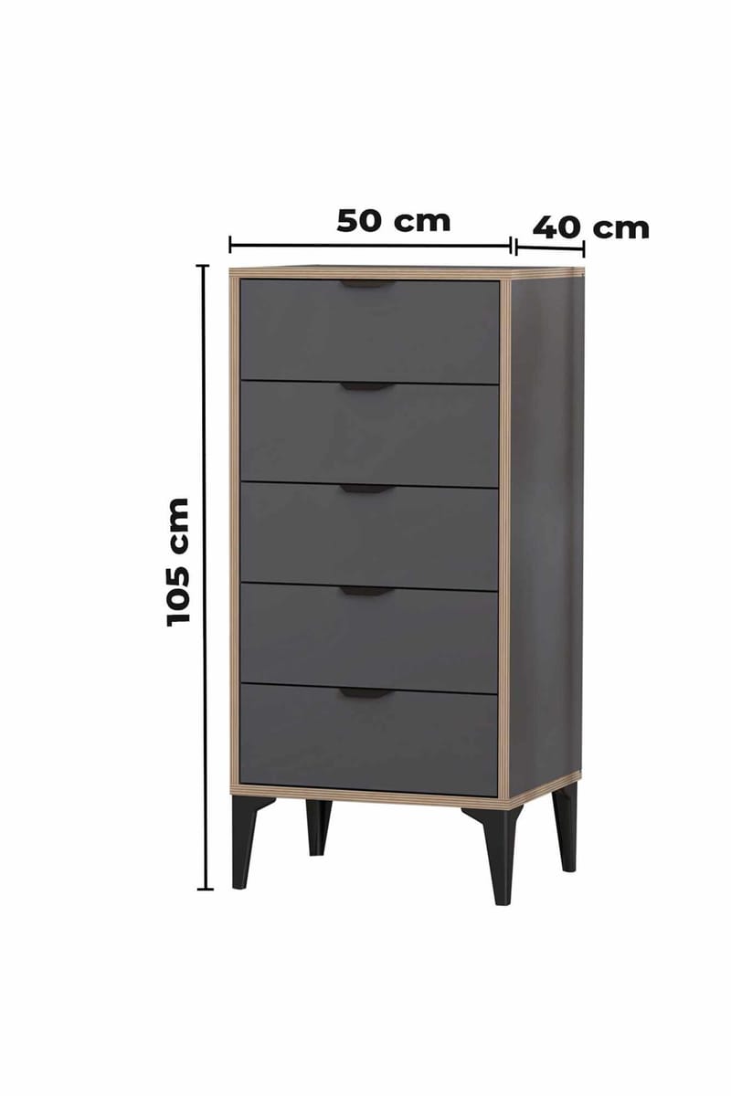 Olyros kommode 105 cm - Antrasitt - Oppbevaring - Oppbevaringsmøbler - Kommode - Entrekommode