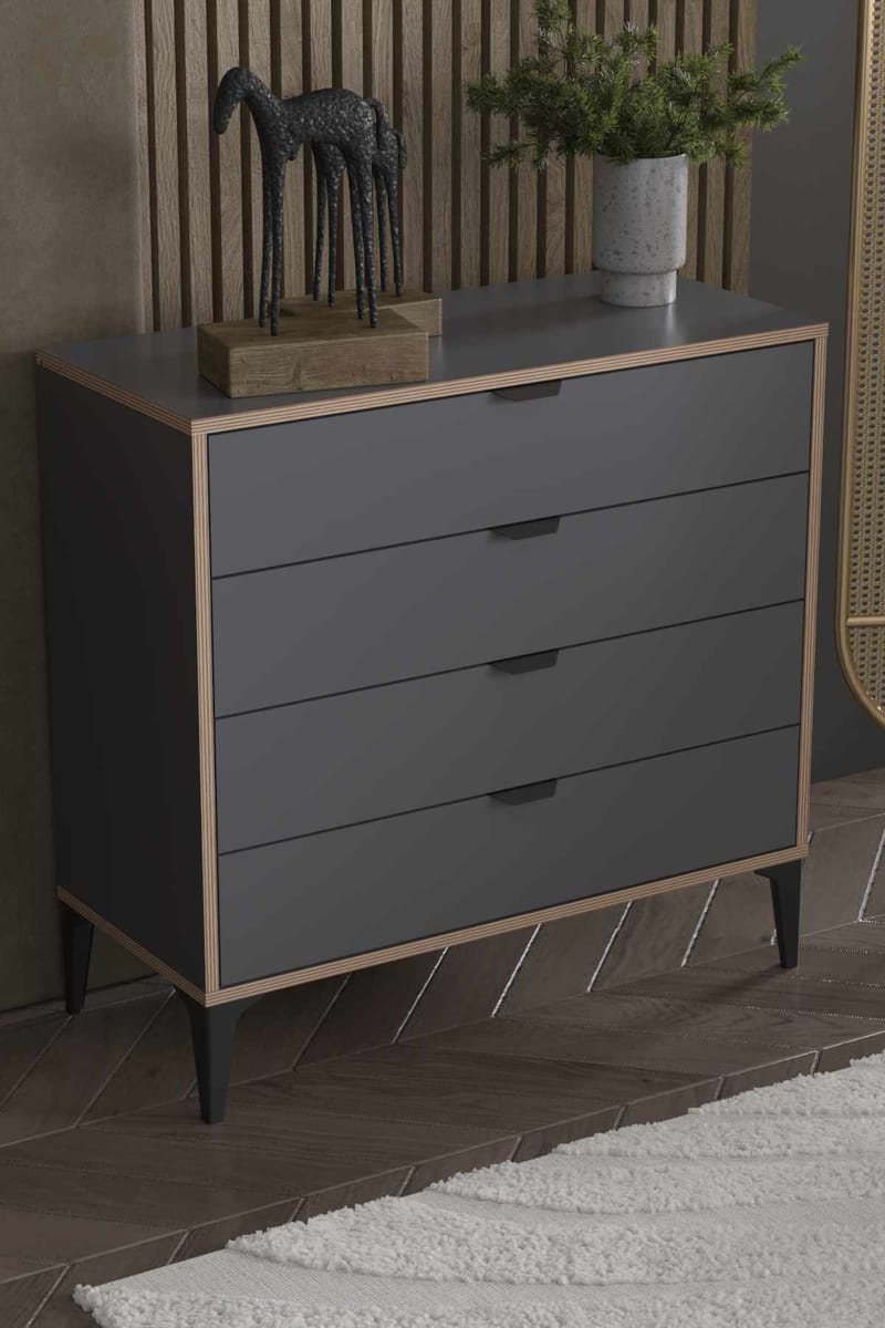 Olyros kommode 90 cm - Antrasitt - Oppbevaring - Oppbevaringsmøbler - Kommode - Entrekommode