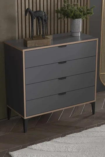 Olyros kommode 90 cm - Antrasitt - Oppbevaring - Oppbevaringsmøbler - Kommode - Entrekommode