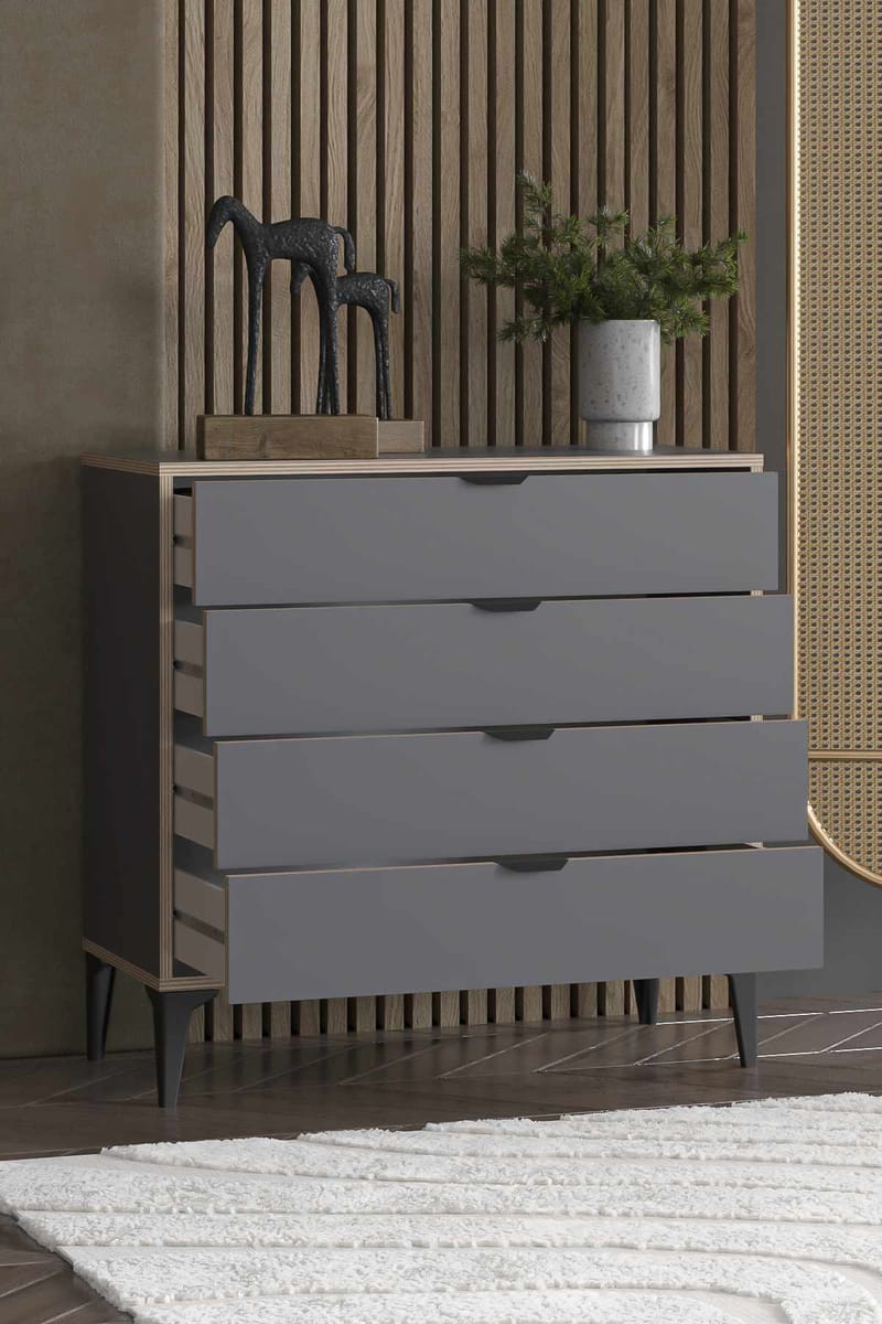 Olyros kommode 90 cm - Antrasitt - Oppbevaring - Oppbevaringsmøbler - Kommode - Entrekommode