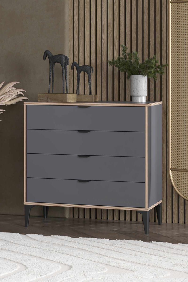 Olyros kommode 90 cm - Antrasitt - Oppbevaring - Oppbevaringsmøbler - Kommode - Entrekommode