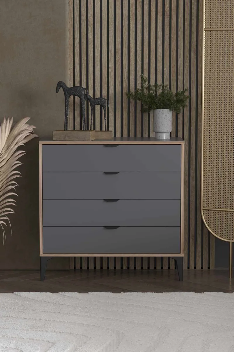 Olyros kommode 90 cm - Antrasitt - Oppbevaring - Oppbevaringsmøbler - Kommode - Entrekommode