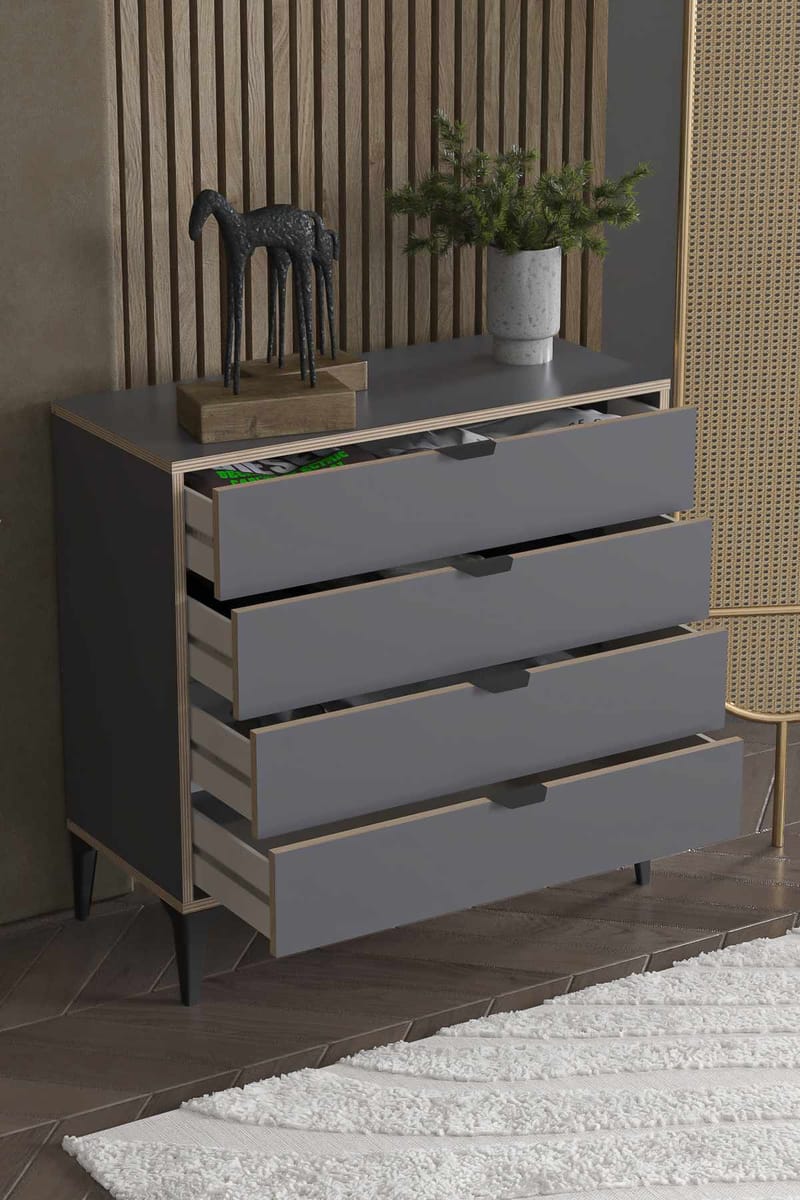 Olyros kommode 90 cm - Antrasitt - Oppbevaring - Oppbevaringsmøbler - Kommode - Entrekommode