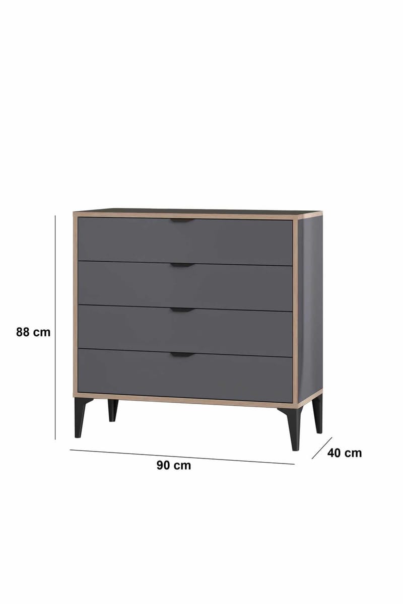 Olyros kommode 90 cm - Antrasitt - Oppbevaring - Oppbevaringsmøbler - Kommode - Entrekommode