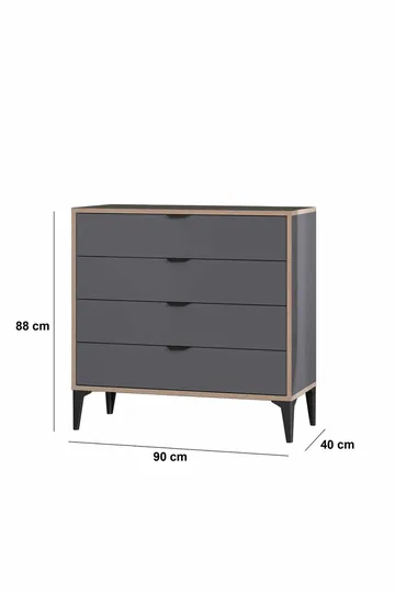 Olyros kommode 90 cm - Antrasitt - Oppbevaring - Oppbevaringsmøbler - Kommode - Entrekommode