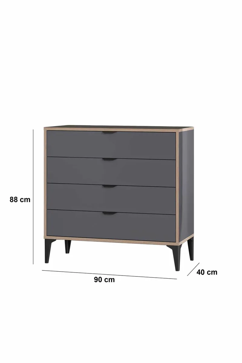 Olyros kommode 90 cm - Antrasitt - Oppbevaring - Oppbevaringsmøbler - Kommode - Entrekommode