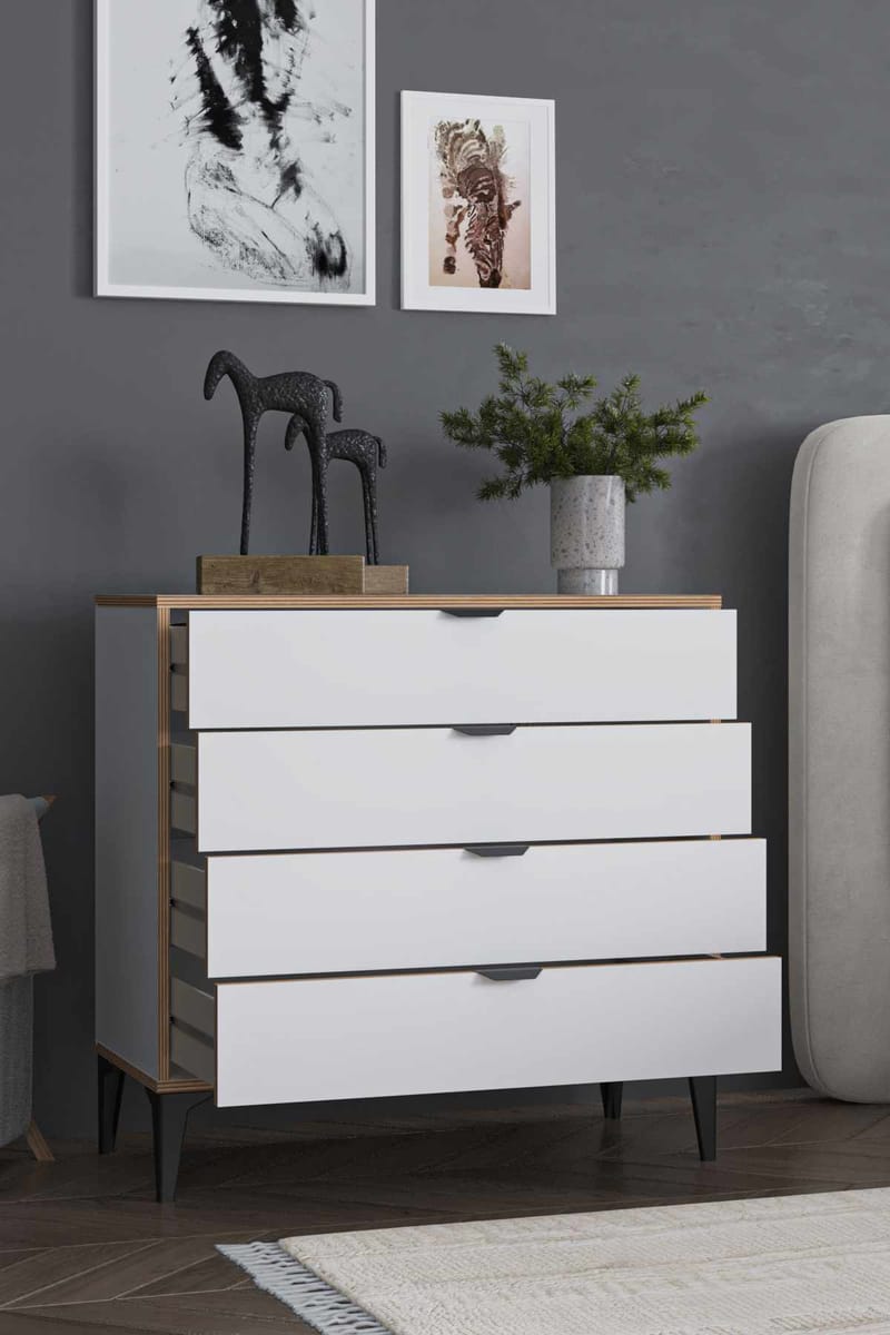 Olyros kommode 90 cm - Hvit - Oppbevaring - Oppbevaringsmøbler - Kommode - Entrekommode