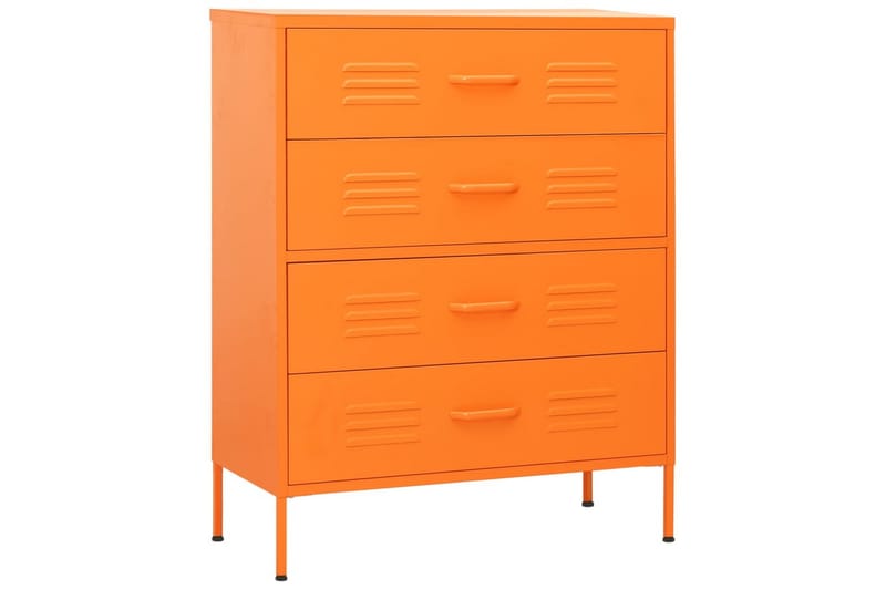 Kommode oransje 80x35x101,5 cm stål - Oransj - Oppbevaring - Oppbevaringsmøbler - Kommode - Entrekommode