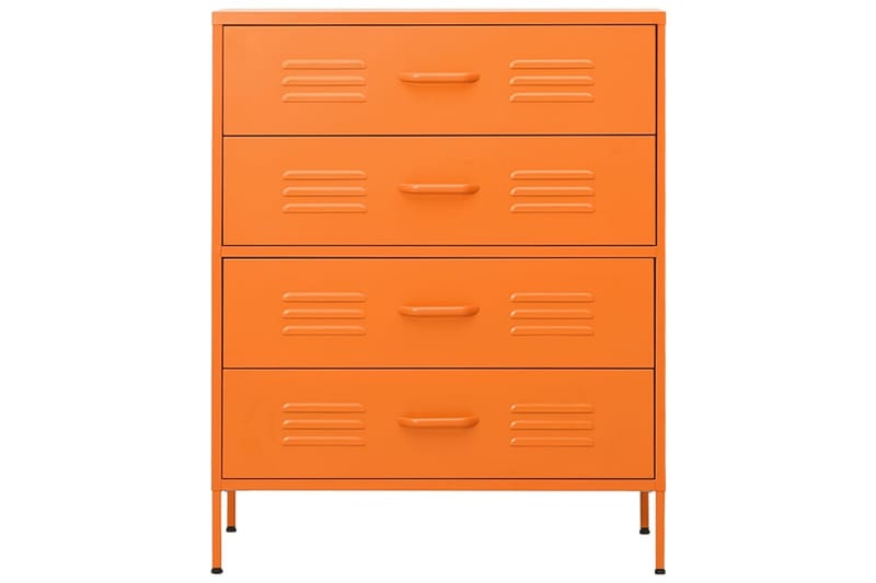 Kommode oransje 80x35x101,5 cm stål - Oransj - Oppbevaring - Oppbevaringsmøbler - Kommode - Entrekommode