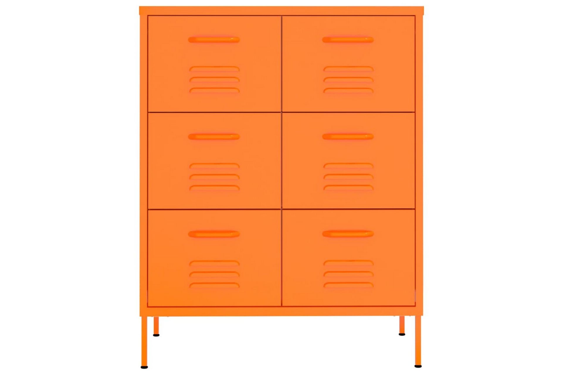 Kommode oransje 80x35x101,5 cm stål - Oransj - Oppbevaring - Oppbevaringsmøbler - Kommode - Entrekommode