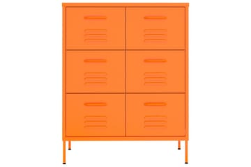 Kommode oransje 80x35x101,5 cm stål - Oransj - Oppbevaring - Oppbevaringsmøbler - Kommode - Entrekommode