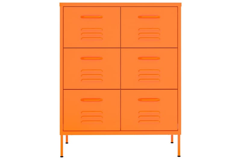 Kommode oransje 80x35x101,5 cm stål - Oransj - Oppbevaring - Oppbevaringsmøbler - Kommode - Entrekommode