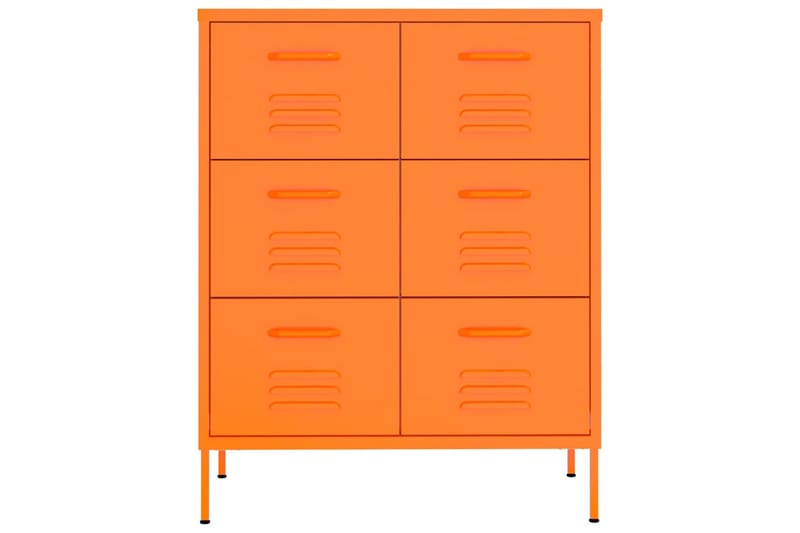 Kommode oransje 80x35x101,5 cm stål - Oransj - Gangoppbevaring - Entrekommode - Kommode