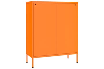 Kommode oransje 80x35x101,5 cm stål - Oransj - Oppbevaring - Oppbevaringsmøbler - Kommode - Entrekommode