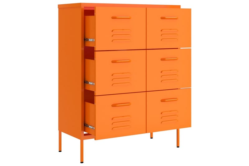 Kommode oransje 80x35x101,5 cm stål - Oransj - Oppbevaring - Oppbevaringsmøbler - Kommode - Entrekommode