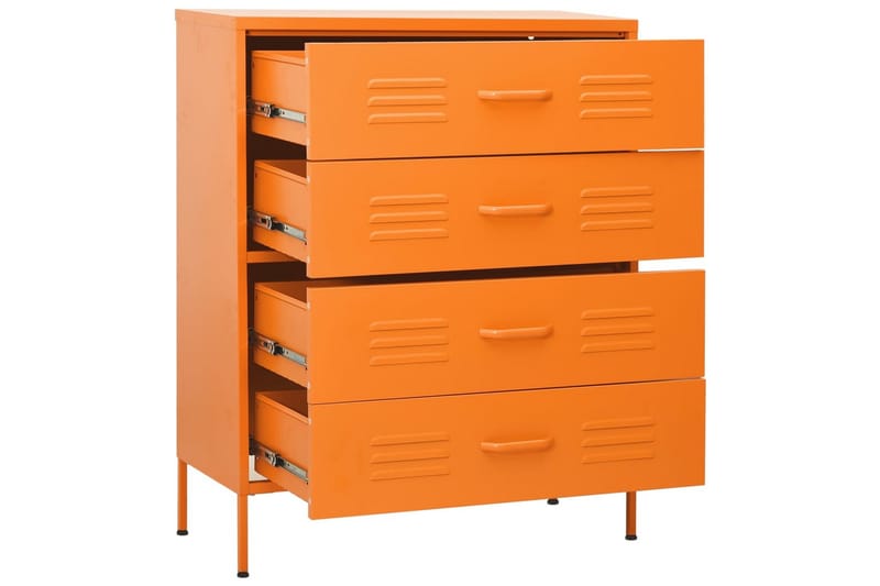 Kommode oransje 80x35x101,5 cm stål - Oransj - Oppbevaring - Oppbevaringsmøbler - Kommode - Entrekommode